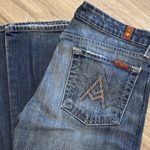 7 For All Mankind Blue Boot Cut Jeans
